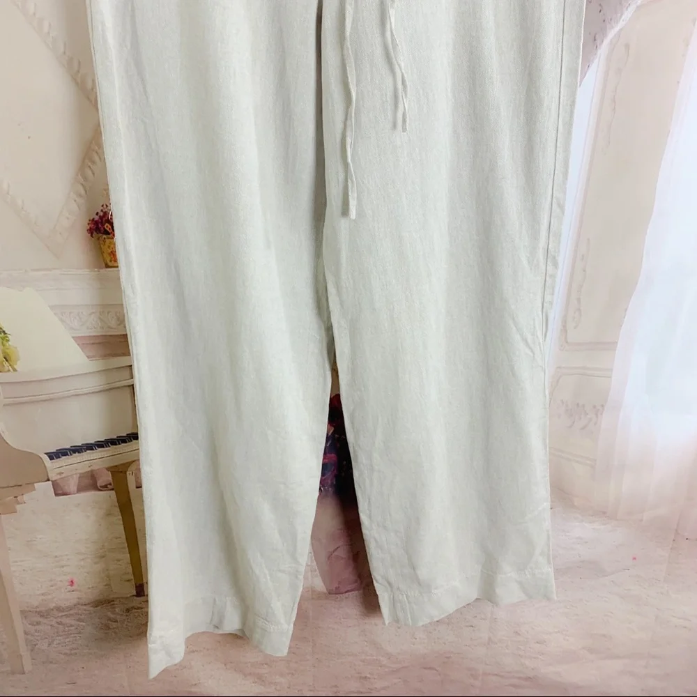 NEW Talbots Tan Easy Drawstring Linen Pant - Picture 3 of 10